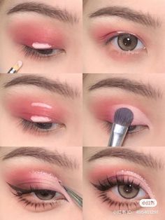 Membentuk Alis, Mekap Mata, Pink Eye Makeup, Doll Eye Makeup, Eye Makeup Techniques, Korean Eye Makeup, Eye Makeup Pictures