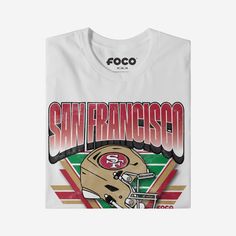 Fandom like yours is timeless. Make sure you’ve got the outfit to prove it. With an old-school style and a team-focused design that will go perfect with the rest of your fit, this San Francisco 49ers Triangle Vintage T-Shirt is up for the task. Because vintage vibes are SO in right now. This top features a design that showcases your all-important team colors and a bold team logo display across the chest, meaning this tshirt will prove your unmatched dedication to the San Francisco 49ers when you Football Season Team Name Streetwear T-shirt, Football Season Team T-shirt For Streetwear, Throwback Graphic Print Tops For Football Season, Football Season Team Logo T-shirt For Streetwear, Football Season Streetwear T-shirt With Team Logo, Football Season Streetwear T-shirt With Screen Print, Throwback Graphic Print Top For Game Day, Throwback Team Name T-shirt For Fan Gear, Throwback T-shirt With Logo Print For Game Day