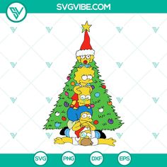 the simpsons christmas tree with santa hat