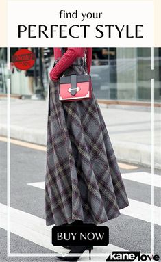 Women's Warm Thick High-waisted A-line Woolen Plaid Skirt Plaid Skirt, Plaid Skirts, Elevate Your Style, Your Style, A Line, Plaid, High Waisted, Skirt, Free Shipping