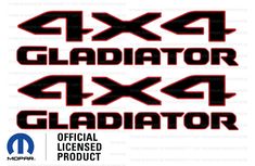 PRICES MAY VARY. Official Licensed "4x4 GLADIATOR" bedside decals - Set of 2 Fits Wrangler Gladiator JT Model Years 2019, 2020, 2021, 2022, 2023, 2024 (19, 20, 21, 22, 23, 24) Installation instructions included along with the official licensed product logo on the packaging Official Licensed Products are made with the best material and they are made with the exact same fonts, images, and logos that are used when creating their products. From web pages to the vehicles themselves - the high quality Red Outline, Product Logo, Jeep Gladiator, Installation Instructions, 2023 2024, Jeep Wrangler, Bumper Stickers, High Quality Images, Jeep