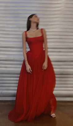 Red Tulle Prom Dress, Tulle Prom Dress Long, Dress Long Formal, A Line Prom Dress, Fest Outfits, Prom Dress Long, Formal Evening Dress, Looks Party, Prom Dress Inspiration