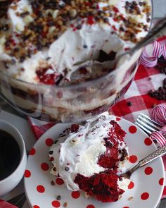 a piece of red velvet cake on a plate