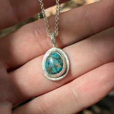 Handmade Stippled Turquoise Pendant in Silver. If you have any questions feel free to message me ❤️ does not include a chain Turquoise Necklace With Patina As A Gift, Untreated Oval Blue Turquoise Necklace, Artisan Blue Turquoise Necklace With Patina, Oval Turquoise Necklace With Patina, Stippling, Turquoise Pendant, Message Me, Pendant Necklaces, Moscow