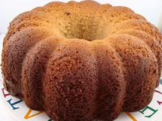 a bundt cake sitting on top of a white plate