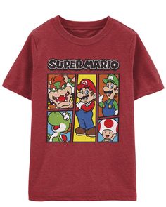 Red Kid Super Mario Bros Tee | carters.com Carter Kids, Activewear Sets, Cool Graphic Tees, Toddler Boy Outfits, Top Graphic Tees, Kids Outfits Girls, Boys Top, Set Outfit, Super Mario Bros