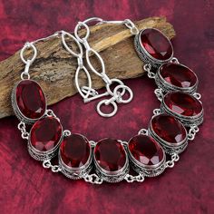 Note : Due to the natural formation of this gemstone. Slight variation in design and color are to be expected Red Garnet Necklace, 925 Sterling Silver Jewelry Gemstone Jewelry, Natural Jewelry, Adjustable Chain Handmade Necklace Birth Gifts Main Stone Name  : Red Garnet Color  : Red Necklace Length  : 18 Inches With Adjustable Link Chain  You May Like This Red Garnet Bracelet- https://www.etsy.com/in-en/listing/1776185304 All our jewelry is custom made by hand with Love and Care in our workshop Elegant Natural Ruby Gemstones, Elegant Red Natural Gemstones, Silver Garnet Jewelry With Natural Stones, Elegant Red Crystal Necklaces With Natural Stones, Elegant Red Crystal Necklace With Natural Stones, Elegant Ruby Necklaces With Natural Stones, Elegant Ruby Necklace With Natural Stones, Silver Garnet Jewelry With Gemstone Accents, Red Gemstone Crystal Necklace With Round Shape