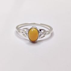 Yellow Opal Gemstone 925 Sterling Silver boho handmade rings gift for her/him