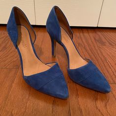 Madewell Blue Suede Heels. Size 7. Never Worn. Will Send More Photos If Needed. Blue Summer Heels For Workwear, Blue Summer Heels For Work, Blue Heels For Summer Workwear, Blue Heels For Office In Summer, Blue Heels For Summer Office Wear, Blue Summer Office Heels, Blue Pointed Toe Heels For Work, Blue High Heel Heels For Workwear, Blue High Heels For Work