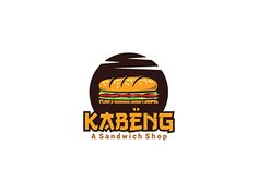 a sandwich shop logo with the word kabeng on it's left side