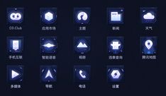 the icons are all lit up and displayed in different colors, shapes, and sizes