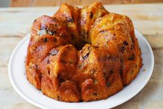 a bundt cake sitting on top of a white plate