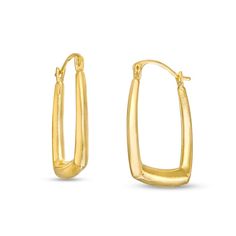 A classic design gets a modern update in these rectangular hoop earrings - a simple yet stylish look you'll enjoy wearing. Created in 14K gold Each earring showcases a rectangle-shaped tubular hoop. These earrings secure with latch backs. Tube Hoop Earrings, Hoop Earrings Gold, Lovely Jewellery, Rectangle Shape, Earrings Gold, Classic Design, Gold Earrings, Gold Bracelet, Hoop Earrings