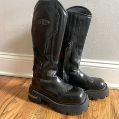 Eytys Black Impreza Boots. They Are Sick And I Love Them But Not My Style Anymore. Purchased On Ssense. Out Of Stock And Rare. They Have A Beautiful Silver Logo On The Soles. No Scuffs Or Flaws Just Some Natural Creasing On The Leather. Eytys Boots, Shoe Wishlist, Silver Logo, I Love, Size 6, Women Shoes, My Style, Boots, ? Logo