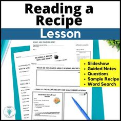 reading a recipe lesson for the classroom