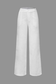 Linen-Blend Straight Leg Pants Cheap Linen Straight Leg Bottoms, Luxury White Linen Pants, Luxury Elegant Linen Bottoms, Luxury Off-white Straight Leg Bottoms, Luxury Elegant Straight Leg Bottoms, Luxury Fitted Cotton Dress Pants, Luxury Casual Bottoms With Belt, Luxury White Straight Pants, Luxury Fitted Off White Bottoms