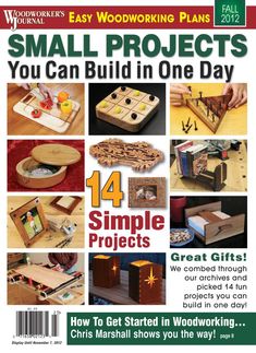 the cover of woodworking plans magazine, with pictures of projects and instructions on it