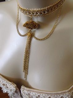 "Welcome to my listing! Thanks so much for stopping by and giving my merchandise a look.  --- This somehow strikes me as an ancient Asian dynasty inspired. The pictures say it all!  The length is adjustable from 14\" to 18\" inches." Vintage Gold Choker For Festivals, Gold Vintage Choker For Festivals, Dope Jewelry, Body Jewelry, Headpiece, Choker Necklace, Chain Necklace, Give It To Me, Jewelry Design