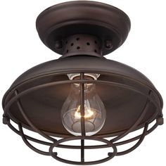 an old fashioned ceiling light with two bulbs