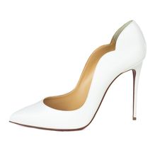 We guarantee this is an authentic Christian Louboutin Hot Chick Patent Leather Pumps white in 100MM size 40.5 or full money back. This product is like new with dust bag and box. Luxurysnob is not affiliated with Christian Louboutin. We guarantee this is an authentic Christian Louboutin item or 100% of your money back. Christian Louboutin is a registered trademark of Christian Louboutin. Classic White Leather Heels, Luxury White Calf Leather Heels, White Calf Leather Heels For Evening, Classic White Evening Heels, Luxury White Heels For Evening, White Calf Leather Heels For Party, Classic White Heels For Formal Occasions, Luxury White Heels, Classic White Formal Heels