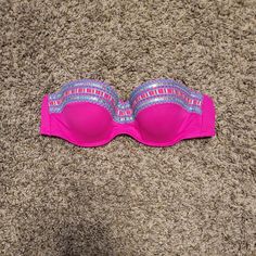 Nwot Shade & Shore Hot Pink Sequin Tribal Boho Strapless Bikini Top Bra- 34a. Beautiful Bikini Bra Top. Features Accents Of Sequins And Embroidery. Gives It A Tribal Glam Feel. Hot Pink Main Color. Comes With Removable Straps Still In Original Bag. Brand Is Shade And Shore. Size Is 34a. Great For Mixing And Matching. Perfect For A Pool Day, Beach Vacation, Festival, Etc. Brand New Without Tags; Nwot. Did Notice A Thread In The Center Of The Inside Bra But It Looks To Be The Front Detailing Stitc Pink Strapless Bra With Padded Cups, Pink Fitted Strapless Bra, Pink Padded Party Bra, Party Pink Bra With Padded Cups, Pink Stretch Party Bra, Pink Stretch Bra For Party, Party Stretch Pink Bra, Pink Bandeau Swimwear With Built-in Bra, Stretch Strapless Bra For The Beach