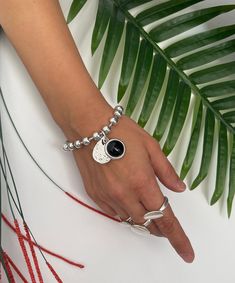 Womens silver bracelet, chunky chain bracelet, silver ball chain cuff, thick chain bracelet, Uno de 50 bracelet, womens gift, gift for women Welcome to my shop! 📌Please Kindly Note: The listing is for only one bracelet! 📌The black charm is made of glass cabochon. 📌It is made of brass and zamak, immersed in 999o sterling silver twice! 📌It is subjected to an anti-allergic process (nickel and lead-free). 📌Many of our jewelry has been through an oxidation process. Therefore, some natural black Silver Chunky Minimalist Jewelry, Silver Ball Chain Bracelet For Everyday, Trendy Silver Metal Beaded Bracelets, Silver Beaded Ball Chain Bracelet, Metal Ball Chain Bracelet, Chunky Silver Jewelry For Everyday Wear, Trendy Silver Jewelry With Ball Chain, Trendy Silver Ball Chain Jewelry, Silver Ball Chain Bracelet As Gift