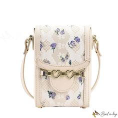 Bird in Bag - Vertical paragraph casual small bags female new popular embroidered canvas cell phone bag ladies retro cross bag Cell Phone Bag, Heart Decor, Embroidered Canvas, Street Trends, Cross Bag, Metal Heart, Heart Decorations, Sewing Thread, Square Bag