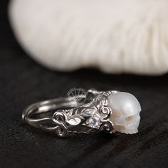 White Gold Sterling Silver Skull Open Ring, Delicate Sterling Silver Moonstone Promise Ring, Sterling Silver White Gold Skull Open Ring, Heirloom Moonstone Wedding Ring In Sterling Silver, Heirloom Style Moonstone Ring For Wedding In Sterling Silver, Nickel-free White Gold Jewelry For Anniversary, White Gold Sterling Silver Skull Ring, White Gold Sterling Silver Skull Ring As Gift, Handmade White Gold Jewelry For Anniversary