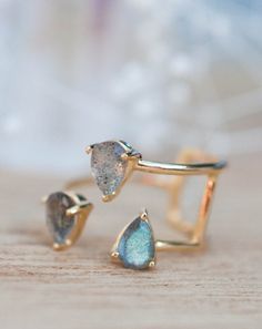 Labradorite Ring, February Birth Stone, Gold Set, Turquoise Sterling Silver, Statement Ring, Gold Vermeil, Stone Rings, Amazing Jewelry, Semiprecious Stones