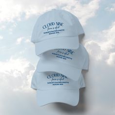 ✨ On Cloud Nine Bachelorette Party Hats | Customizable Bride to Be Name & Location | Perfect Bachelorette Party Favors 🎉 ☁️ Celebrate in style with our On Cloud Nine Bachelorette Party Hats! These chic and trendy hats are the ultimate bachelorette party favors, making every moment feel as dreamy as it looks. Whether you're lounging by the pool or hitting the town, these hats will have your bride tribe looking effortlessly fabulous. 💖 ✨ Customizable: Add the Bride-to-Be's name and the bachelorette party location for a personal touch that makes each hat unique and memorable. These custom details make them the perfect keepsake for your special day. 🌸 🍾 High-Quality Design: Our hats are made with premium materials for a comfortable fit that lasts all day. The design is stylish yet practica On Cloud Nine Bachelorette, Bachelorette Party Hats, Bachelorette Party Locations, Party Favors Bachelorette, Trendy Hats, Ultimate Bachelorette Party, Bachelorette Party Hat, Bridal Party Accessories, Bachelorette Hats