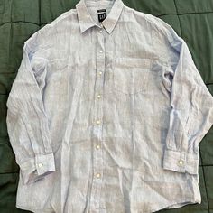 Never Worn, Tags Attached Boyfriend Linen Shirt. Size L, Oversized Fit, 100% Linen. Gap Linen Boyfriend Shirt, Boyfriend Shirt, Linen Shirt, Oversized Fits, Gap, The 100, Color Blue, Blouses, Womens Tops