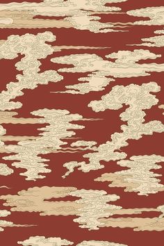 an image of clouds in the sky with red and beige colors on it's surface