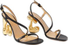 Gold Slingback Sandals With Sculpted Heel, Modern Gold Sandals With Reinforced Heel, Slingback Sandals, Jw Anderson, Slingback Sandal, Net A Porter, Black Sandals, Women Collection, Luxury Design