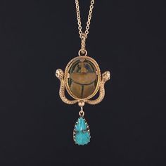 This enchanting pendant (circa 1900-1915) combines two powerful symbols of transformation and re-birth. Snakes, which shed their skin, have long associations with transformation, immortality, and healing. Likewise, the scarab beetle, is also an ancient symbol of renewal, creation, and rebirth. This Egyptian revival pen Hands With Rings, Scarab Pendant, Powerful Symbols, Scarab Beetle, Egyptian Jewelry, Egyptian Revival, Jewelry Post, Bird Pendant, Antique Brooches