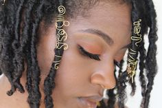 Just in case you need reminding, You are a BOSS! Wear this special piece in your hair as a constant reminder that you got this! Keep seeing those word hair barrettes and sad they don't fit on your natural hair? This is a perfect casual accessory to spice up natural hair. Works on locs, twists, or braids - Just insert the hair through the jewelry, firmly grasp the end of the hair, and slide the jewelry up the hair shaft.  The flexibility of the jewelry can allow you to slightly tighten or loosen to fit your hair size, but please send a message specifying what size your locs are (small, medium, large) . **When sizing jewelry, if unsure, size down. It is better for jewelry to fit snug than to fit loosely and fall off! Dreadlocks Braids, Hype Hair, Loc Jewelry, Casual Accessories, Hair Barrettes, Atlanta Ga, Jewelry Gold, Barrettes, Locs