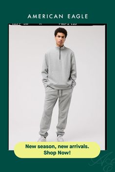 Mid-weight textured performance fleece/Mock neck with quarter-zip closure/Kangaroo pocket/Ribbed cuffs & hem/This is Real Good: Made with the planet in mind & a promise to continue to do better. Fleece Quarter Zip, Quarter Zip Sweatshirt, Do Better, Fleece Joggers, Mens Outfitters, Jogger Sweatpants, Mens Activewear, Zip Sweatshirt, Active Wear Tops