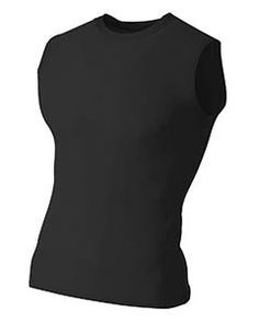 Youth Sleeveless Compression Muscle T-Shirt - BLACK - S | A4 Athletic Youth Sleeveless Compression Muscle T-Shirt in Black Size Small | Polyester/Spandex Blend Sleeveless Compression Shirt Men, Armless Shirt For Men, Black Sleeveless Shirt Men, Muscle Shirt Women, Black Compression Shirt Men, Muscle Shirts Mens, Compression Shirt Men Aesthetic, Tight Shirts Men, Compression Shirt Outfit