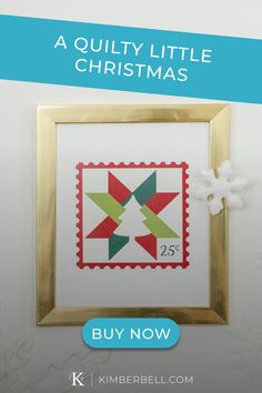 a quilty little christmas pattern is displayed in a frame with the text, buy now