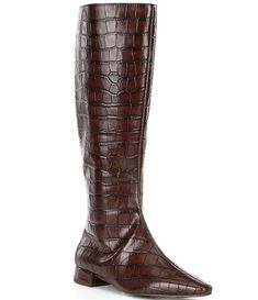 Gianni Bini Sharri Crocdile Embossed Leather Tall Boots | Dillard's Brown Croc Boots, Oxblood Boots, Croc Boots, Leather Tall Boots, Crocs Boots, Boots Tall, Tricot Fabric, Fall Boots, Tall Leather Boots