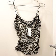 Francesca's Leopard Print Cami With Cowl Neck In Xs. Never Worn Tag Still Attached. Fabric Is Super Silky Spring Leopard Print Camisole Top, Leopard Print Camisole Top For Spring, Chic Leopard Print Cami Top, Casual Leopard Print Camisole, Fitted Leopard Print Camisole For Summer, Leopard Outfit, Leopard Print Cami, Cowl Neck Cami, Leopard Top