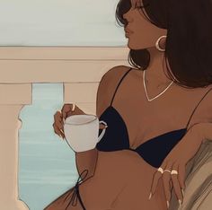 A Woman, Tumblr, Coffee, Art