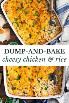 dump and bake cheesy chicken and rice casserole