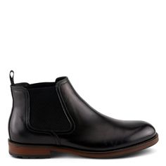 Spring Step Men's Style: BAXTER Step into timeless sophistication with our leather chelsea boot, featuring twin elastic insets for easy on and off wearability and a comfortable fit all on a flexible sole. Whether paired with jeans for a casual look or dressed up for the office, these boots provide both support and comfort, making them a quintessential staple in every man's wardrobe Upper: Leather Lining: Microsuede Insole: Leather Outsole: Rubber Closure: Slip-on Heel Height: 1" Shaft Height: 4" Circumference: 11" Features: - Arch Support, Removable Insoles - PREMIUM LEATHER: Crafted from soft, high quality leather with a polished finish for a luxurious look and feel. - EASY ENTRY: Twin elastic gore insets ensure effortless on and off wearability while the texture on the high quality elast Masculine Chelsea Ankle Boots For Fall, Masculine Ankle Chelsea Boots For Fall, Masculine Fall Chelsea Ankle Boots, Business Black Ankle-high Chelsea Boots, Black Ankle-high Chelsea Boots For Business, Ankle-high Black Chelsea Boots For Business, Fall Business Black Chelsea Boots, Masculine Style Business Chelsea Ankle Boots, Classic Black Ankle-high Chelsea Boots