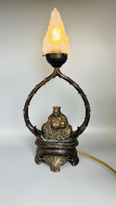 a lamp that is sitting on top of a table