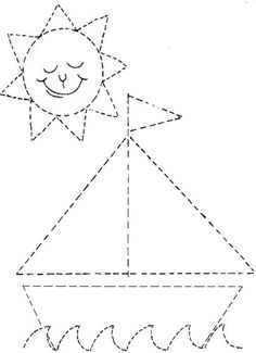 a drawing of a sun and a star in the shape of a rectanglement