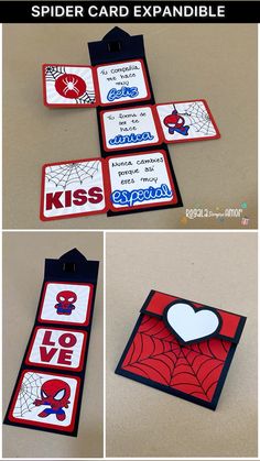 spider card expndibles with instructions to make them for valentine's day