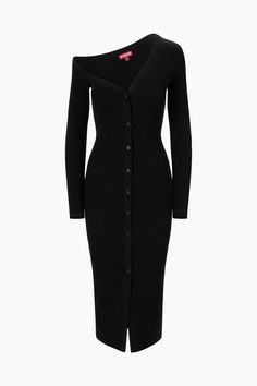 The Craftsman Sweater Dress is our update to the Craftsman Sweater. This style is an off-one-shoulder fitted midi dress. Dress Outfit Black Women, Cardigan Dress Outfit, 2008 Fashion, Preppy Inspo, Outfit Black Women, Sea Dress, Transitional Dressing, Sweater Dress Black, Cardigan Dress