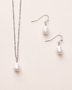 Simple Pearl Bridesmaid Gift Set - Shop Jewelry | Dareth Colburn White Bridal Necklace With Matching Earrings, Elegant Jewelry Sets For Wedding And Mother's Day, Elegant Jewelry Sets For Mother's Day Wedding, Classic Jewelry With Matching Earrings For Bridesmaid Gift, Silver Jewelry Sets For Bridesmaids, White Pearl Jewelry For Bridesmaids, Pearl White Jewelry With Matching Earrings For Bridesmaid Gift, White Pearl Bridesmaid Jewelry, Classic Jewelry For Bridesmaids