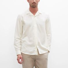 The Official Fabric Of Summer, Cotton Seersucker Gives Our Camp-Collar Shirt A Warm-Weather Refresh That Looks (And Feels) Cooleven On The Hottest Days. In Our Signature Standard Fit For An Easy And Comfortable Fit. White: Model Is 6'1" Wearing A Size M Designed For An Easy Fit Through The Chest And Body. Think Refined Comfort. 100% Cotton Standard Fit With A 29¼" Length; Based On A Size M Front Button Placket Camp Collar; Long Sleeves With Single-Button Barrel Cuffs; Back Shoulder Yoke; Shirtta White Unstructured Button-up Top, Unstructured White Button-up Top, White Linen Camp Shirt For Spring, Classic White Linen Camp Shirt, White Relaxed Fit Camp Shirt With Spread Collar, Summer Cream Camp Shirt With Relaxed Fit, White Unstructured Casual Camp Shirt, White Camp Shirt With Camp Collar For Spring, White Collared Camp Shirt For Spring