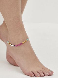 FIT Measures 10. 5” length, 3” extender. . MATERIALS + CARE Base metal and beaded. . Imported. DETAILS High shine finish. . Beaded accents. . The best plus size women's beaded anklet - gold tone & multi color jewelry in multi. Torrid is your destination for the freshest spring and summer styles. Anklet Gold, Multicolor Jewelry, Beaded Anklet, Beads Bracelet Design, Color Jewelry, Fitted Wedding Dress, Beaded Anklets, Summer Styles, Diy Hair Bows